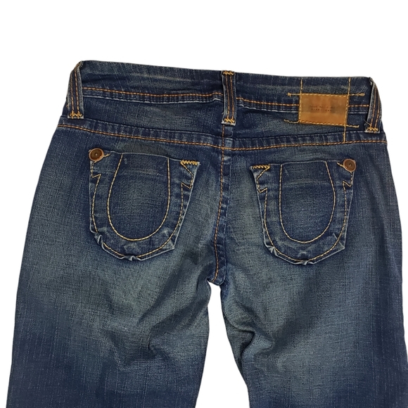 True Religion Jeans Size 31. Button Fly Low Rise Flare Thick Stitch - Picture 7 of 16